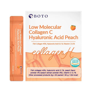PEACH FLAVOUR LOW MOLECULAR COLLAGEN C HYALURONIC ACID- Supliment Alimentar Cu Colagen Si Acid Hialuronic Sub Forma de Pudra