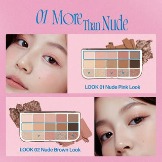 MORE MOOD EYESHADOW PALETTE 01 MORE THAN NUDE - Paleta Farduri De Pleoape 15 Culori - skinseen.ro