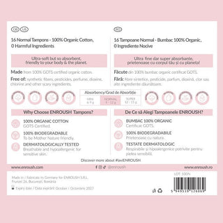 TAMPOANE BUMBAC ORGANIC NORMAL - Tampoane Flux Normal - skinseen.ro