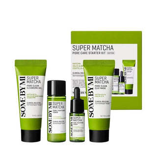 SUPER MATCHA PORE CARE STARTER KIT - Set Complet Travel Size Pentru Curatarea Tenului Cu Exces De Sebum - skinseen.ro