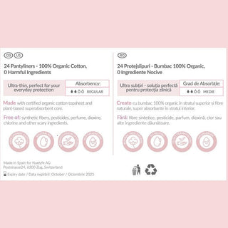 ABSORBANTE ZILNICE BUMBAC ORGANIC - Absorbante Pentru Uz Zilnic - skinseen.ro